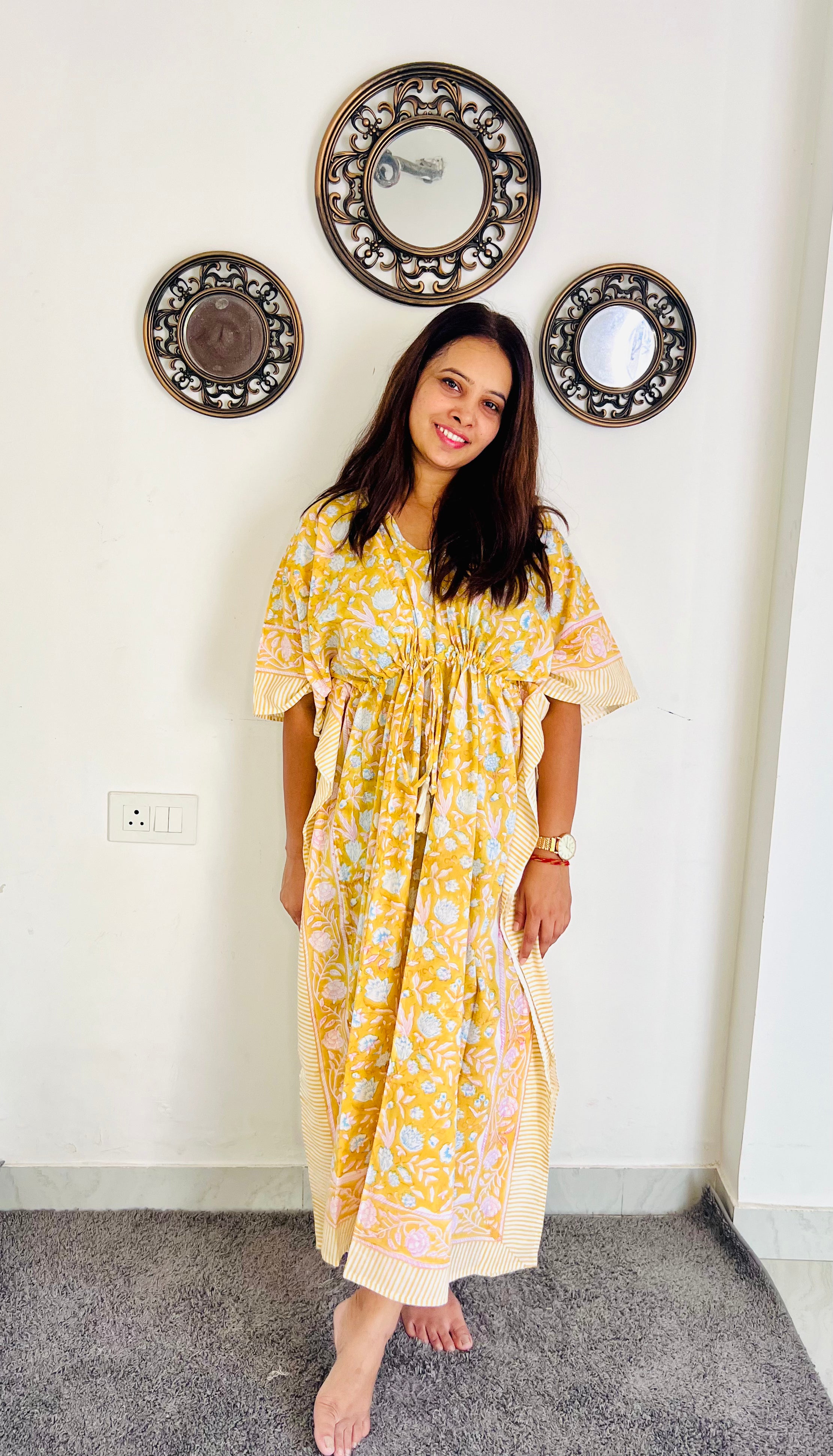 Sunehri Cotton Kaftan