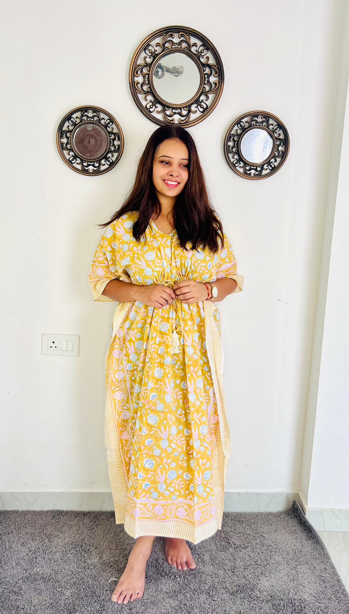 Sunehri Cotton Kaftan