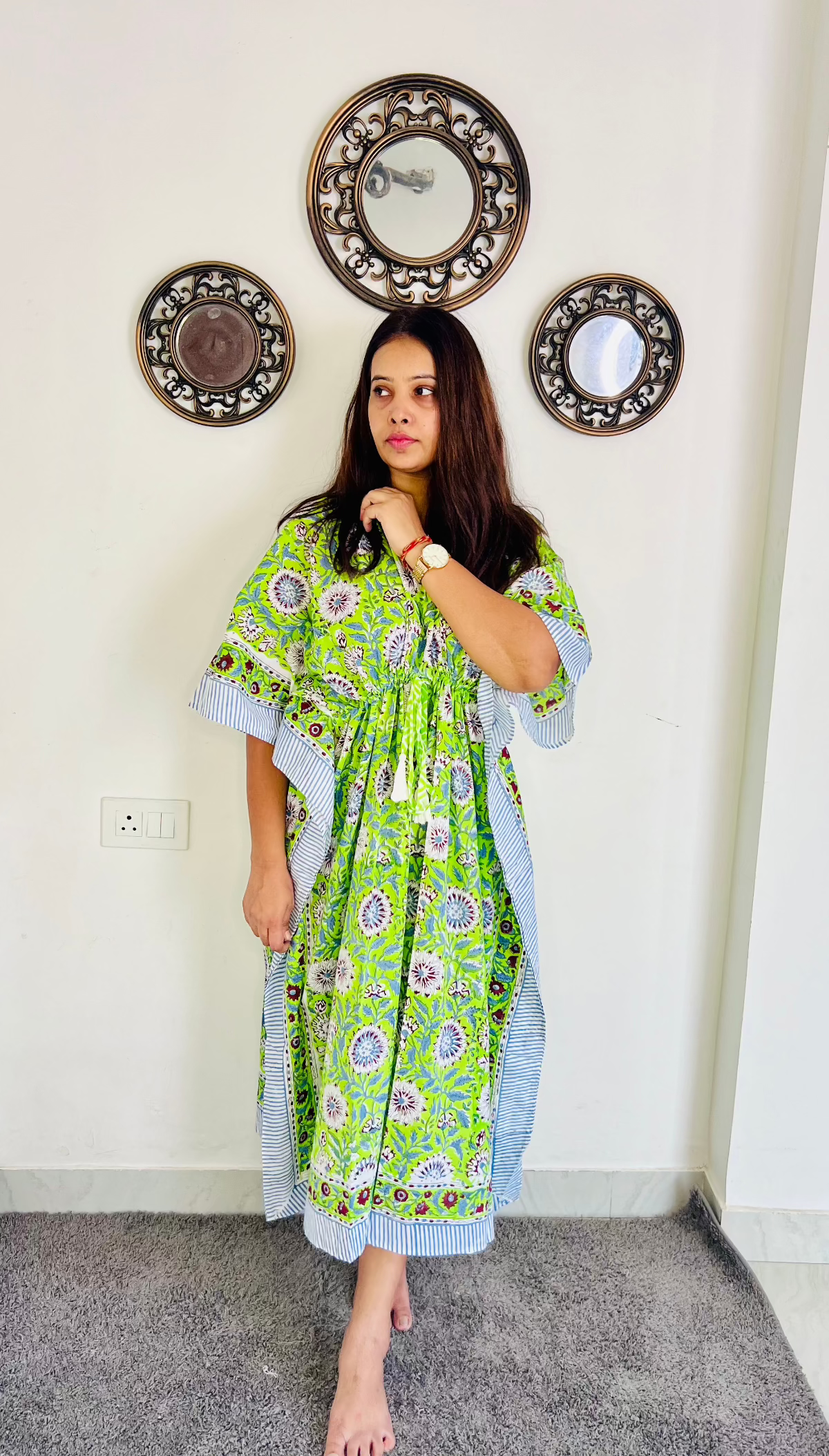 Boho Bloom Cotton Kaftan