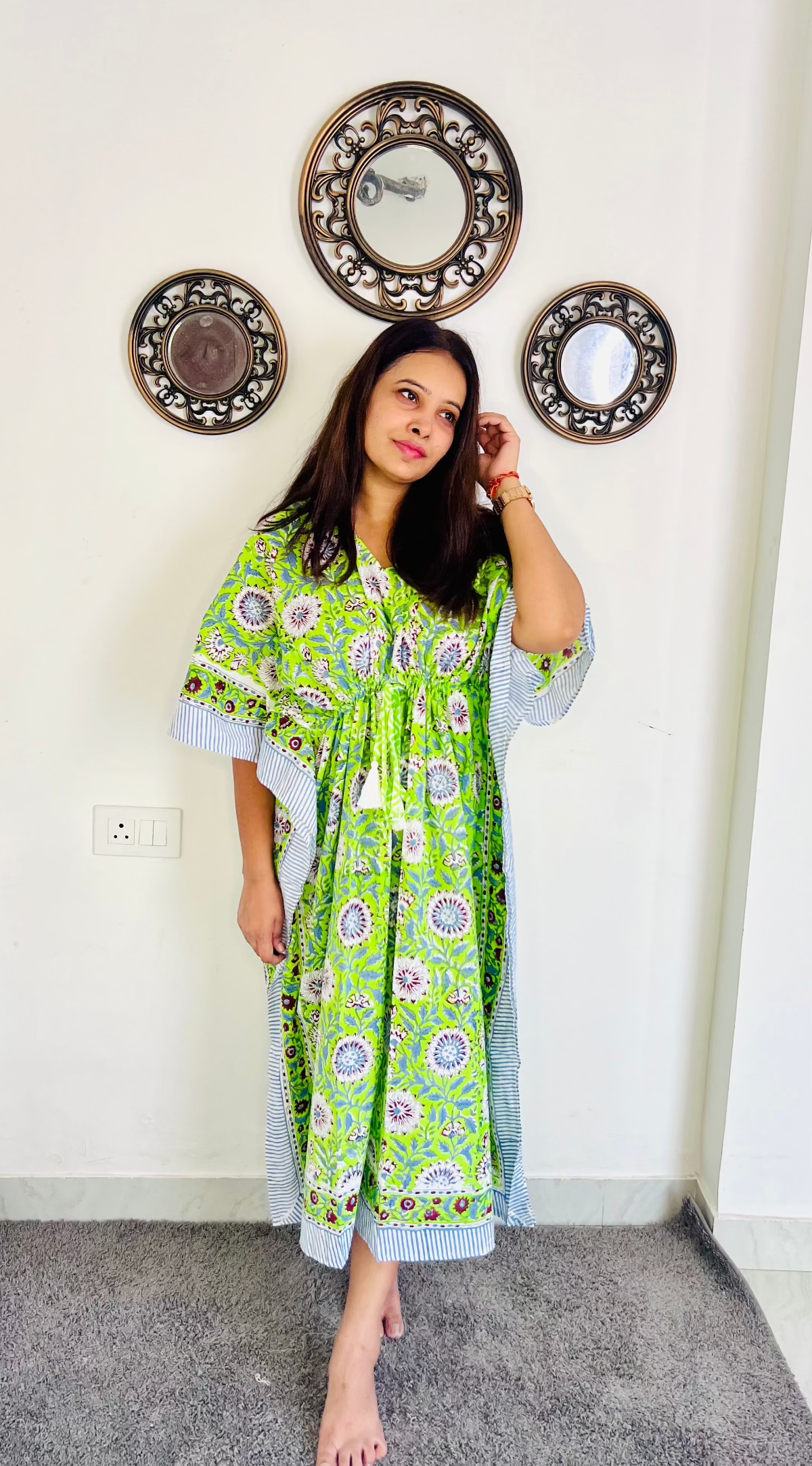 Boho Bloom Cotton Kaftan