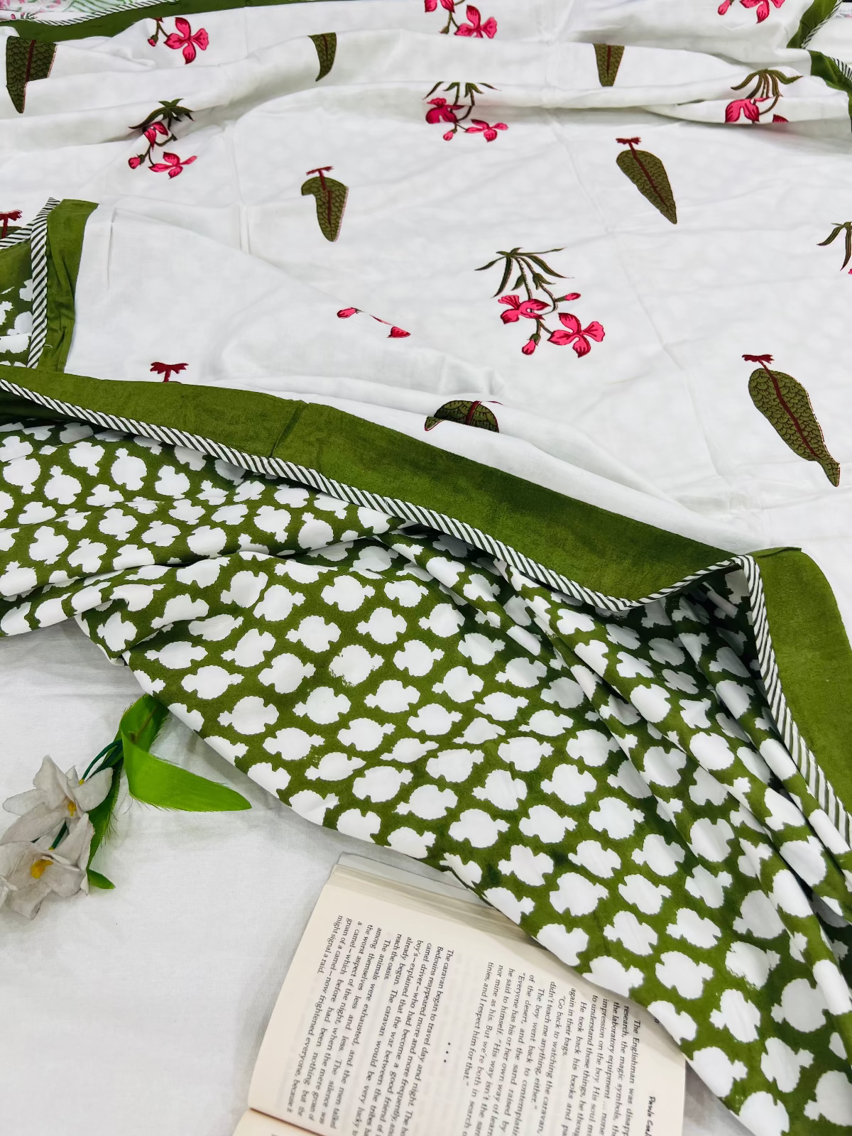 Green Garden  Cotton Muslin Dohar