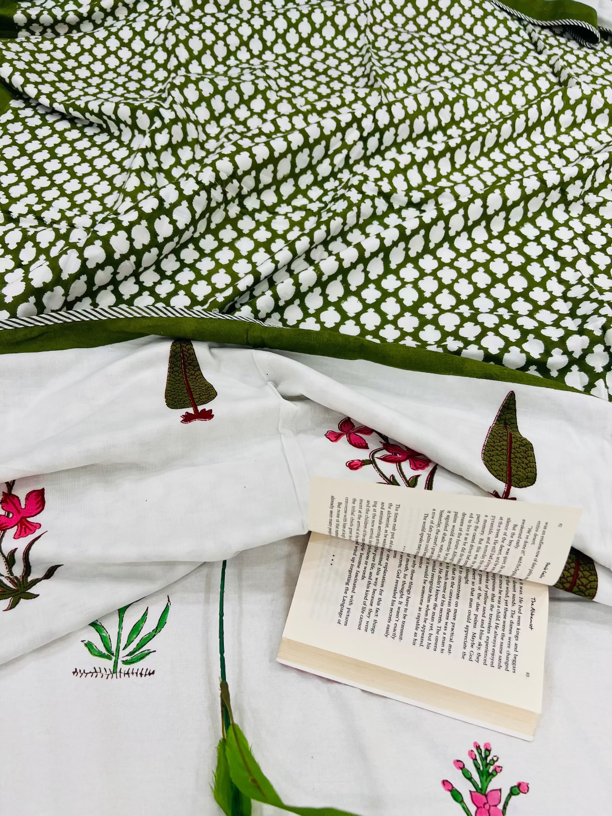 Green Garden  Cotton Muslin Dohar