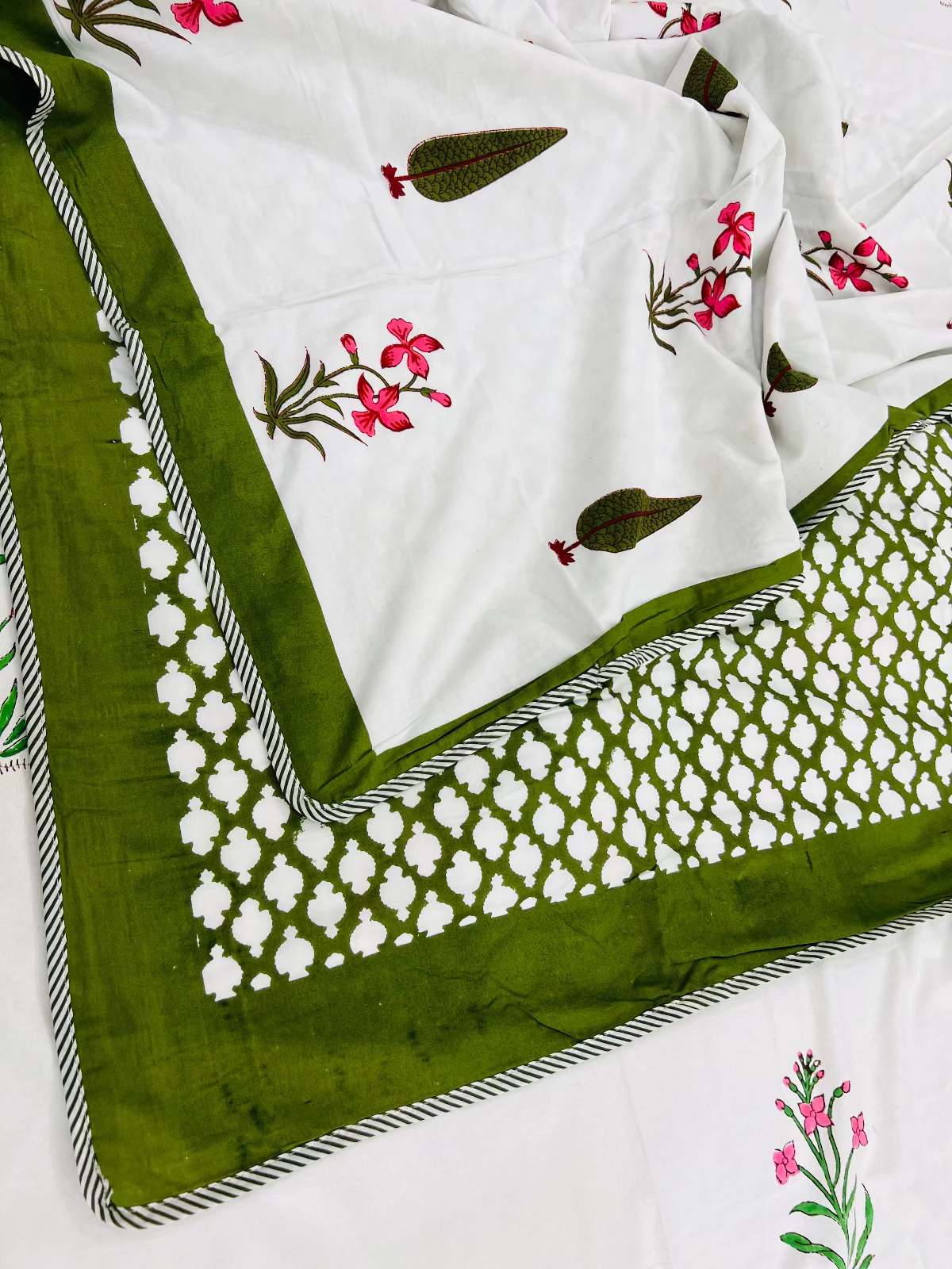 Green Garden  Cotton Muslin Dohar