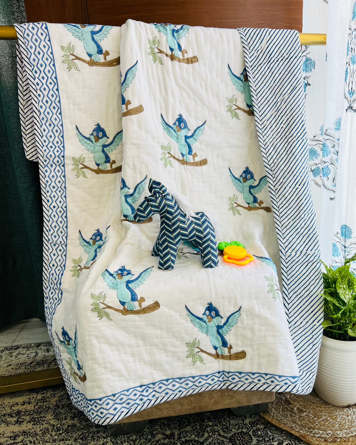 Chirpy Charm Kids Muslin Cotton Quilt