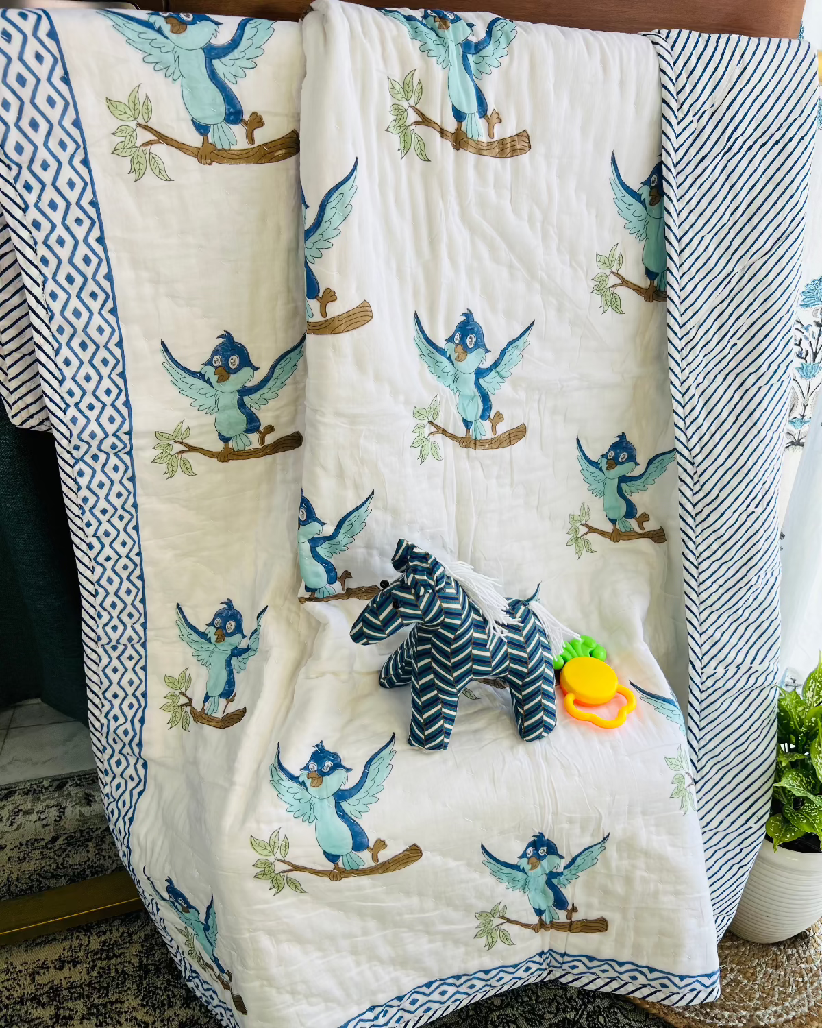 Chirpy Charm Kids Muslin Cotton Quilt