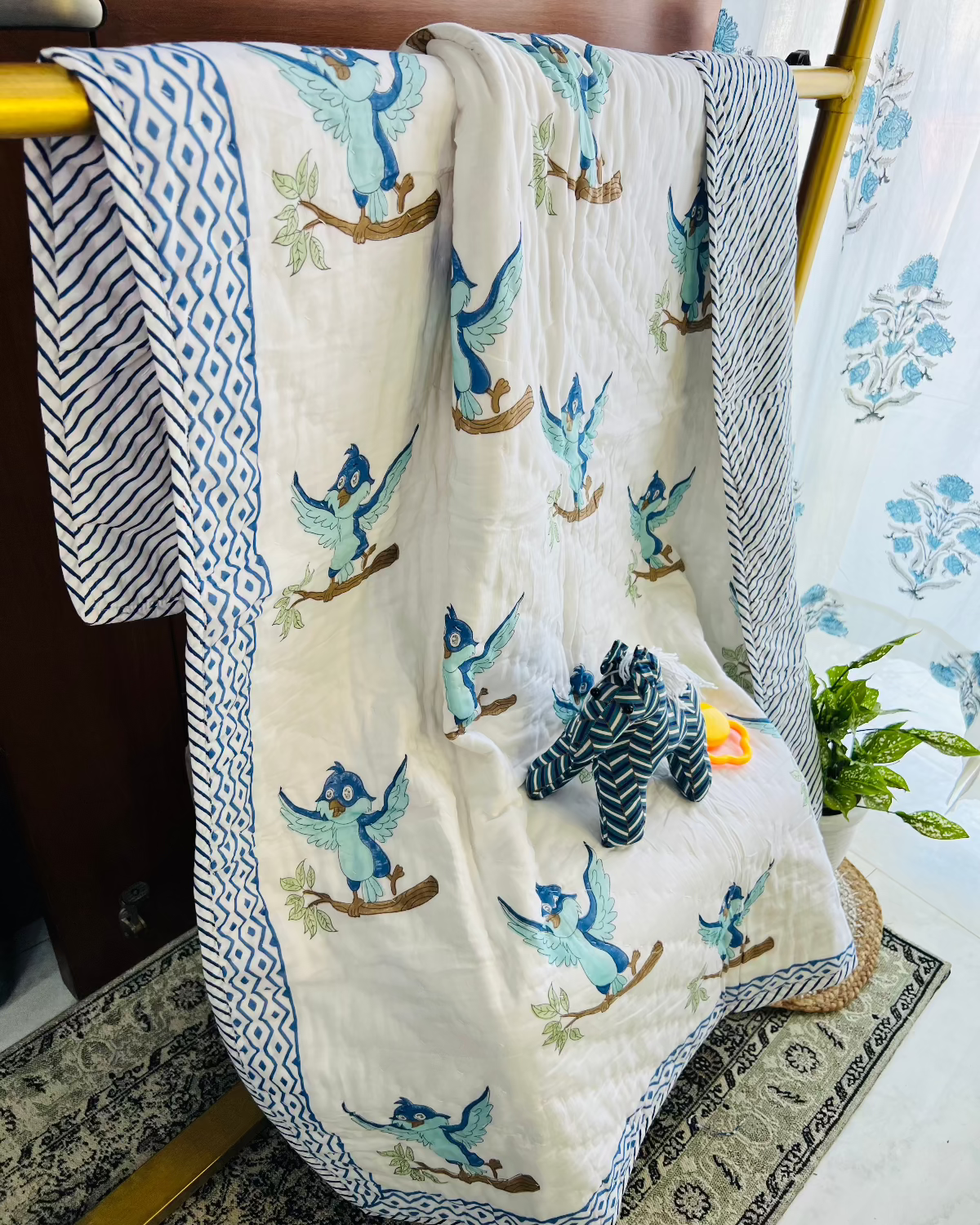 Chirpy Charm Kids Muslin Cotton Quilt