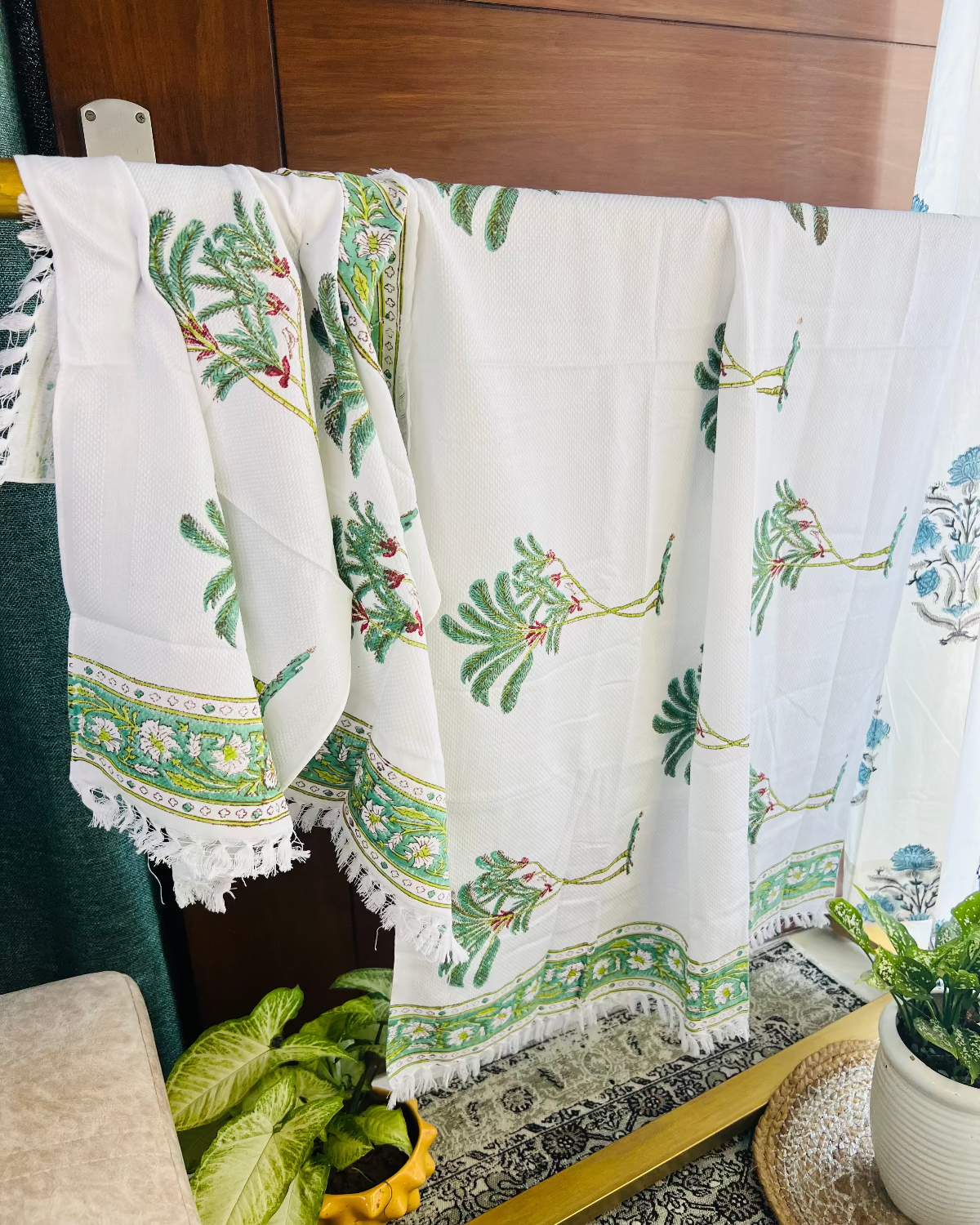 Palm Tree Bath and Hand Towel Set