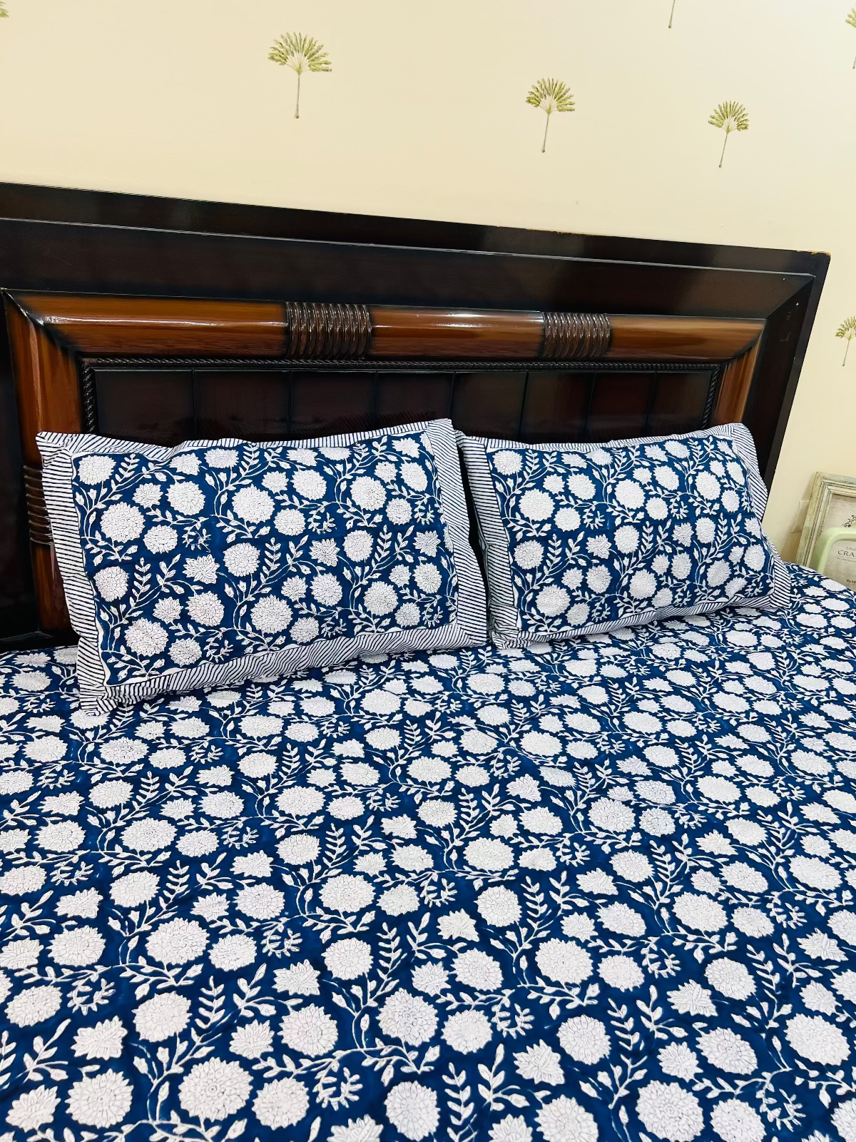 Nayantara Hathi Cotton Bedsheet Set - Handblock