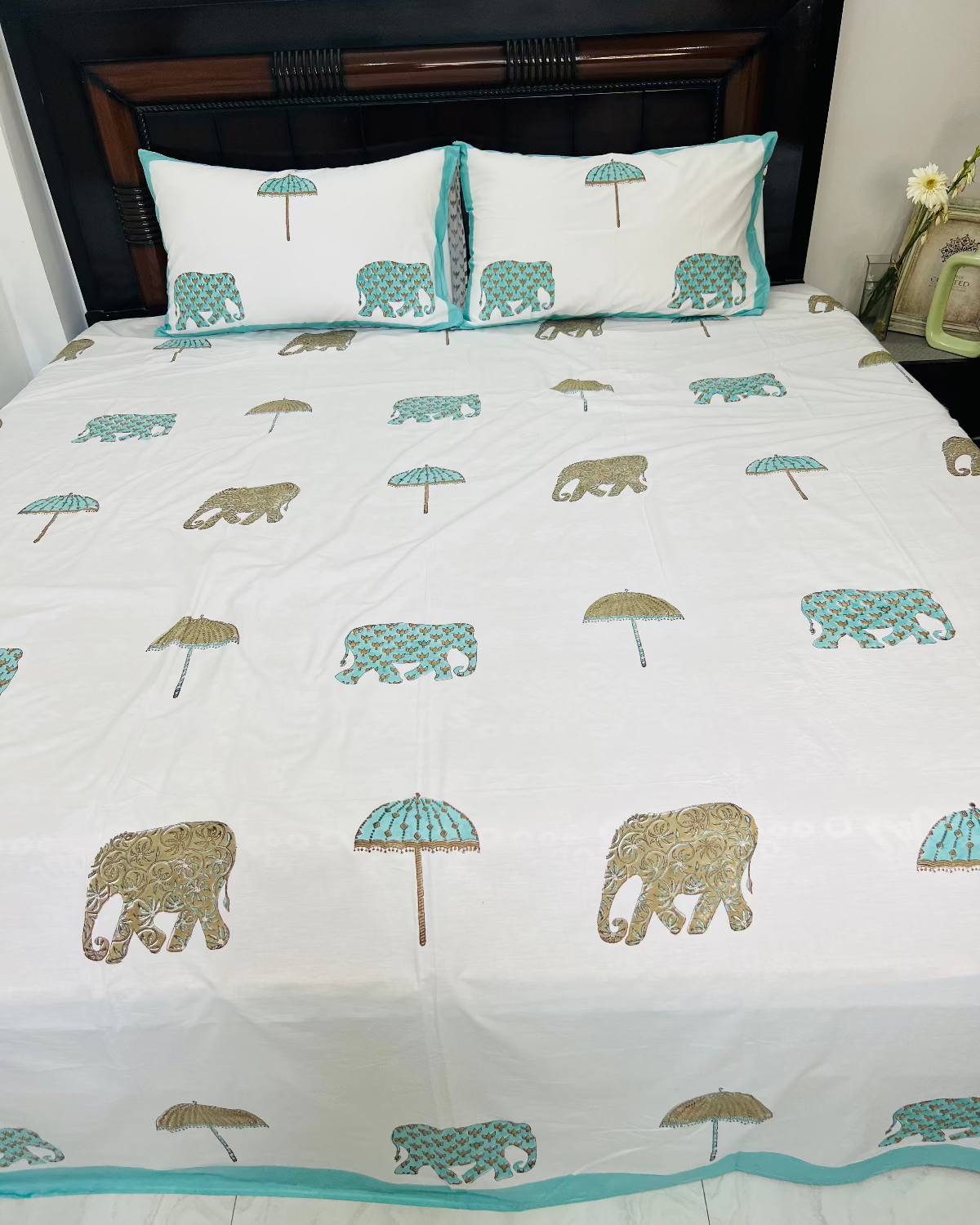 Heritage Block Cotton Bedsheet Set