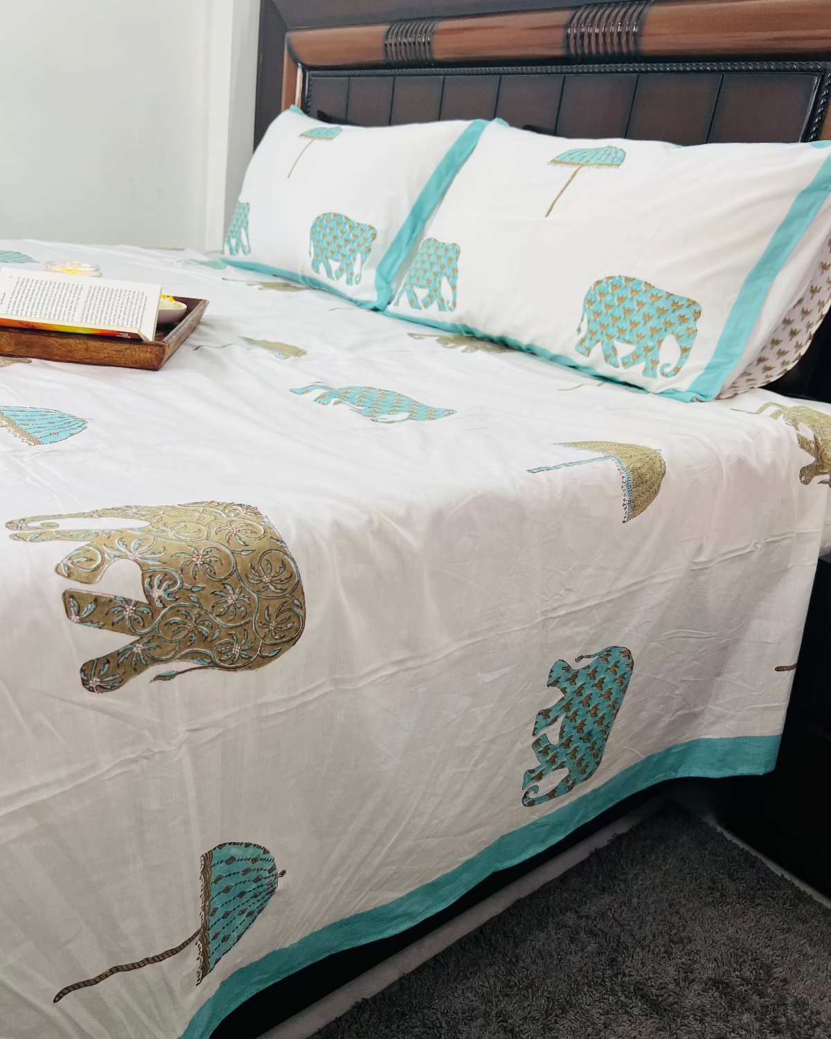 Heritage Block Cotton Bedsheet Set