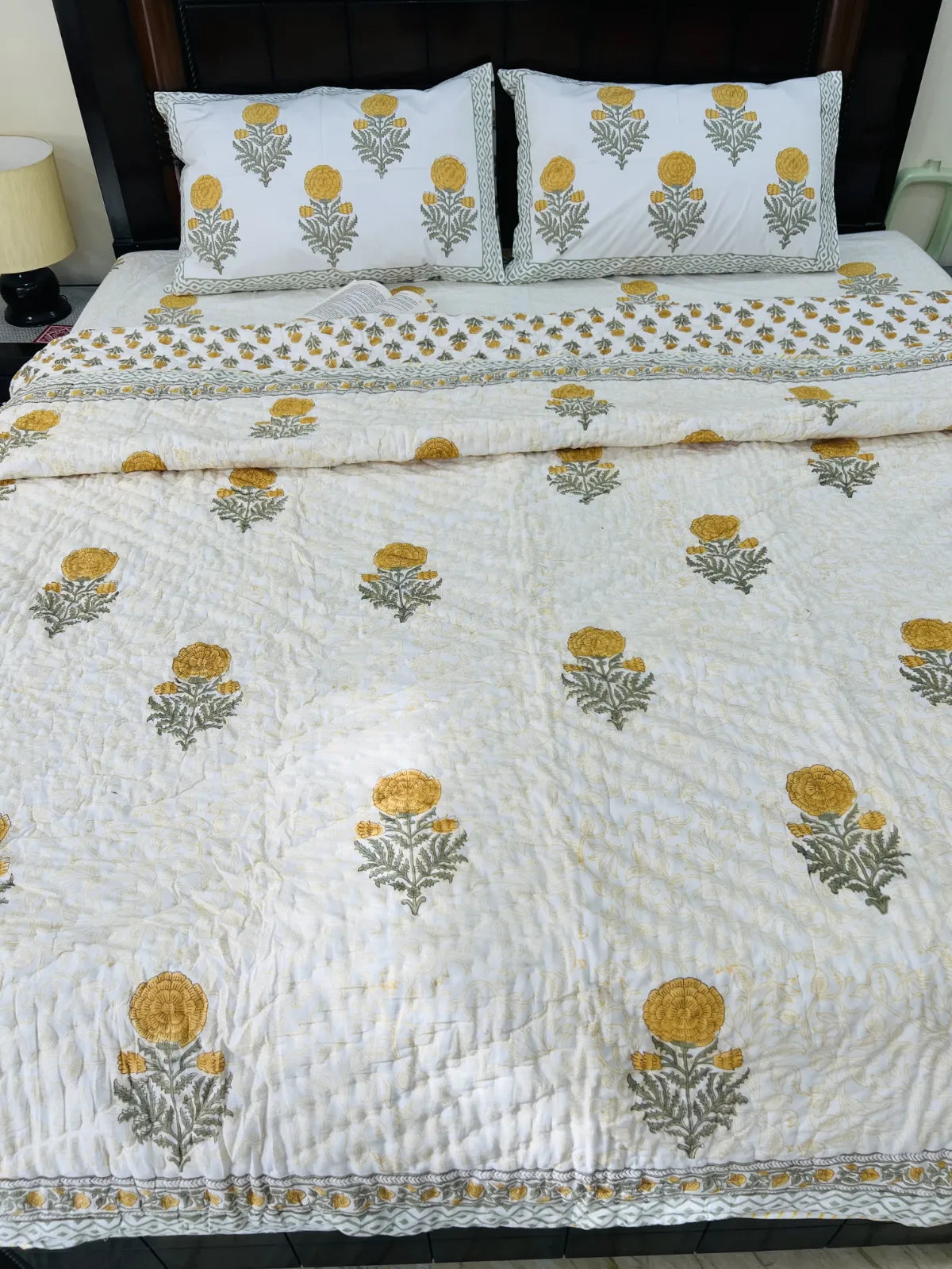floral jaipuri quilt bedding set online
