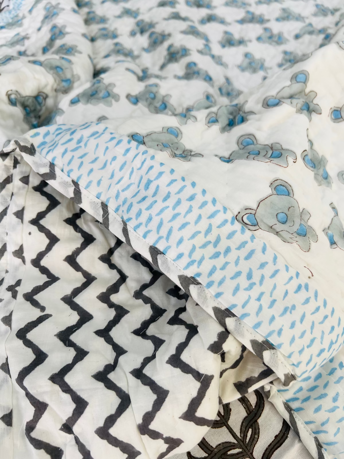 Nubo Kids Muslin Cotton Quilt handblock printed reversible cotton quilt for kids handcrafted in Jaipur