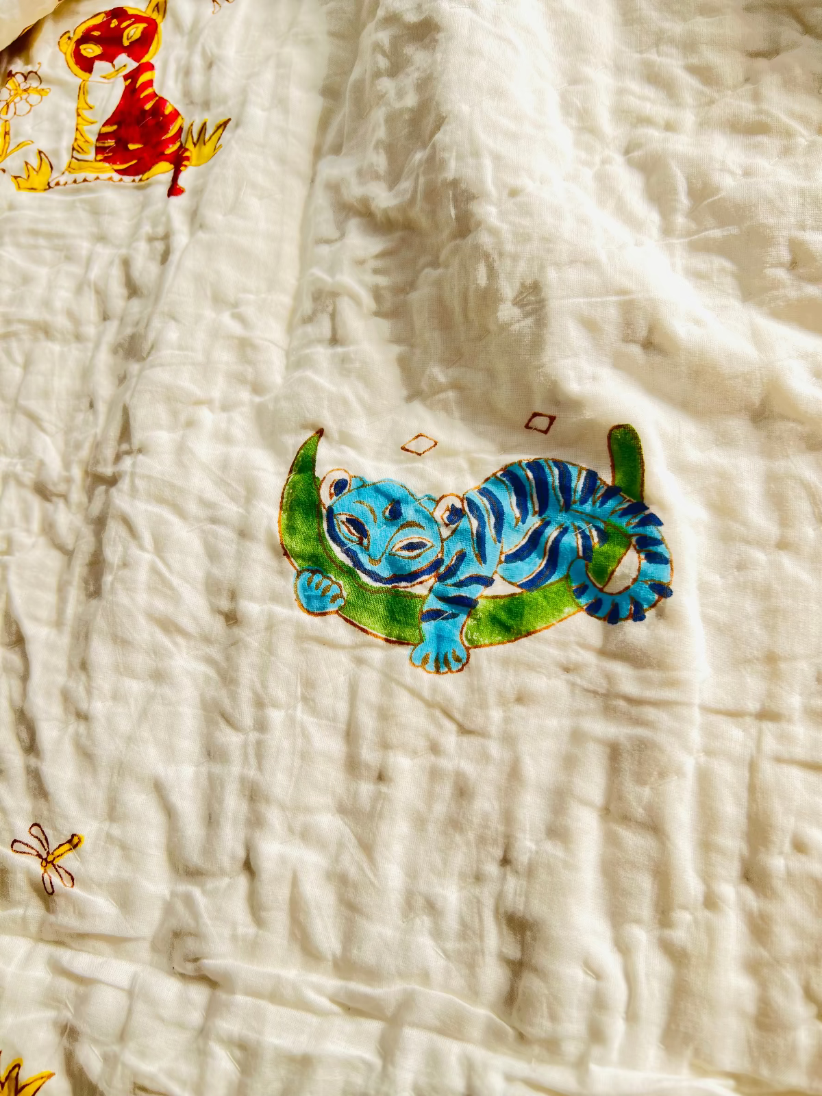 BooBoo Kids Muslin Cotton Quilt handblock printed reversible cotton quilt for kids handcrafted in Jaipur