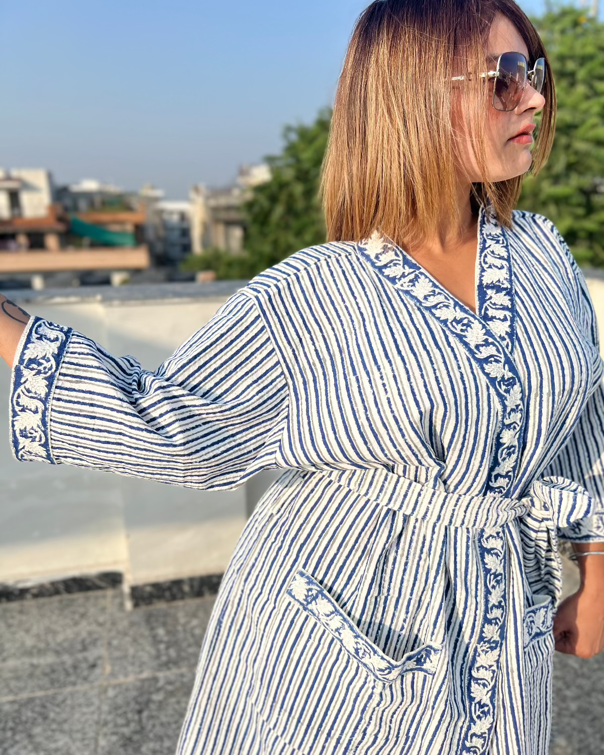 Eden Wrap Waffle Cotton Bath Robe