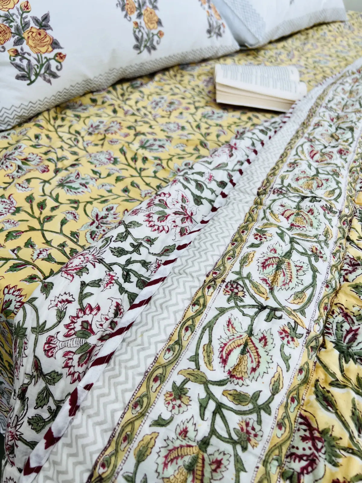 botanical handblock bedding set india